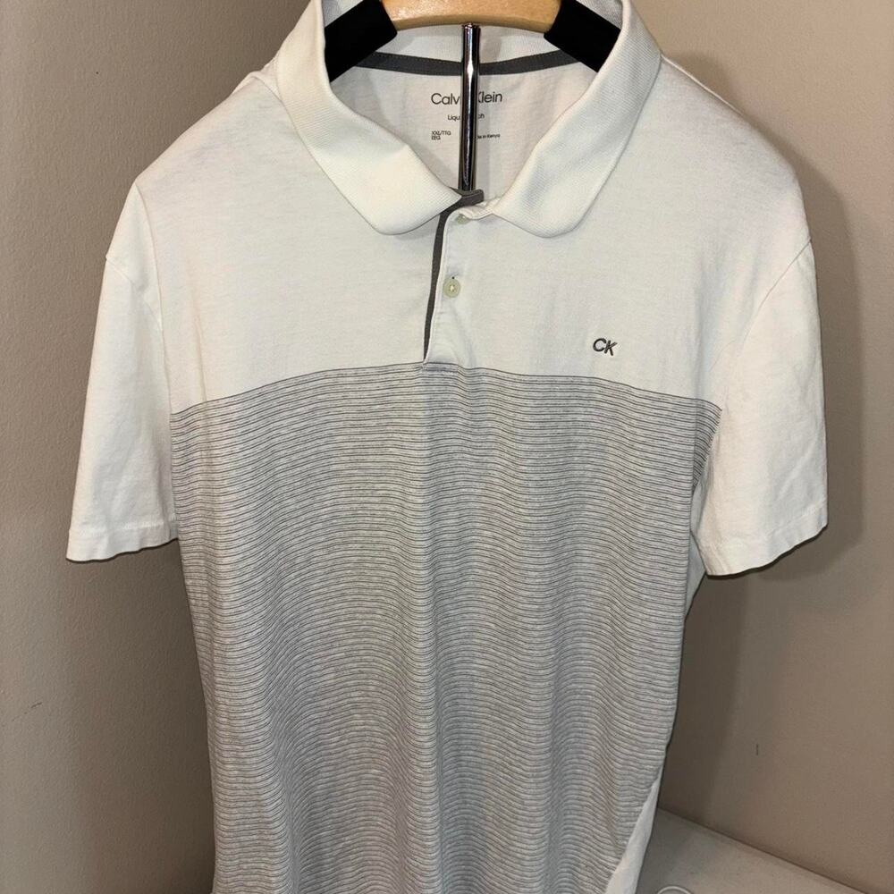 Calvin Klein White Polo Shirt (2XL)